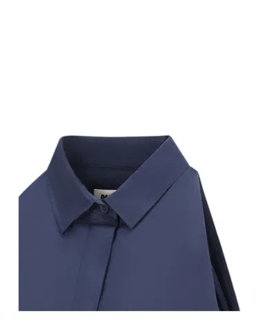 Darkpark Sleeveless Collared Top In Blue