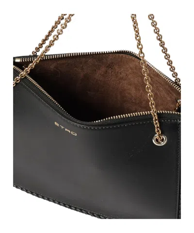 Etro Chain Shoulder Bag In Black