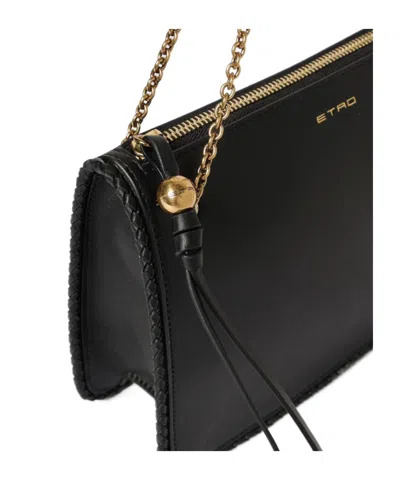 Etro Chain Shoulder Bag In Black