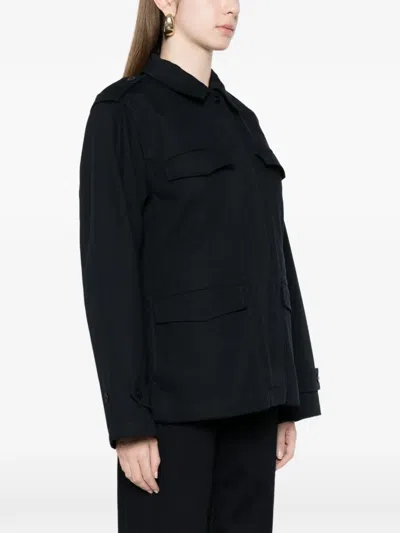 A.p.c. Navy Belted Jacket In Blue