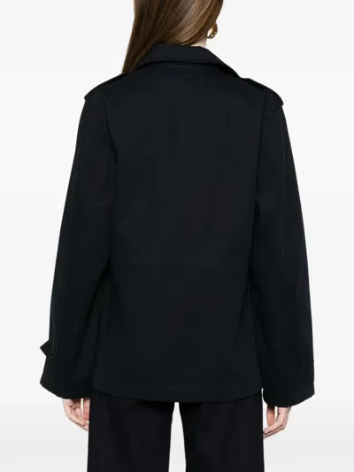A.p.c. Navy Belted Jacket In Blue
