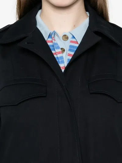 A.p.c. Navy Belted Jacket In Blue