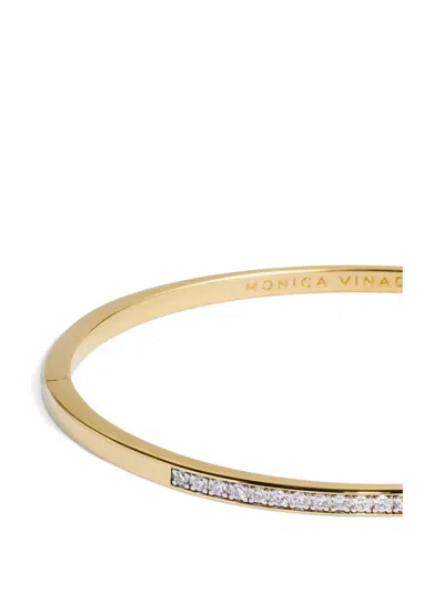 Monica Vinader Essential Diamond Bangle Bracelet In Gold