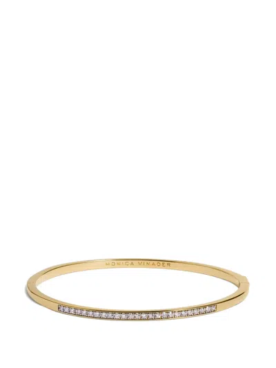 Monica Vinader Essential Diamond Bangle Bracelet In Gold