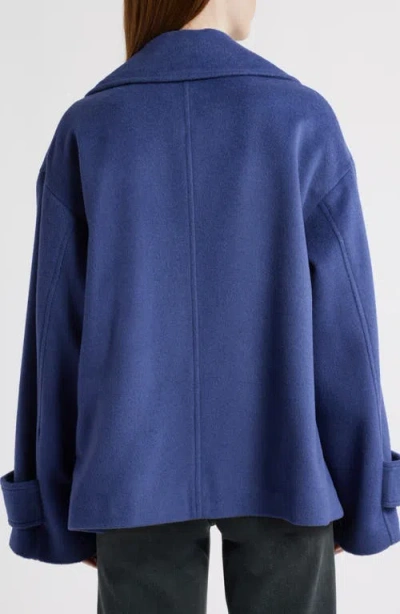 Bernardo Single Breasted Crop Coat In Blue