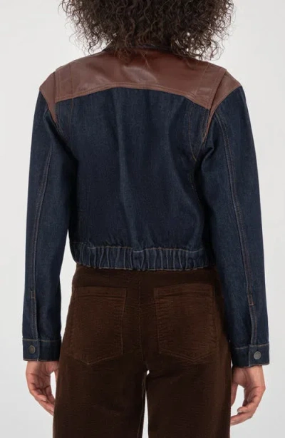 Kut From The Kloth Ella Button Front Jacket Contrast In Blue