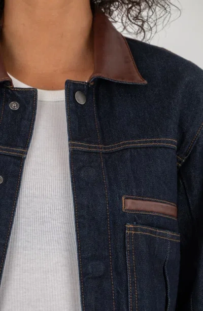 Kut From The Kloth Ella Button Front Jacket Contrast In Blue
