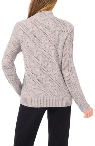 Halogen ® Diagonal Cable Mock Neck Sweater In Gray