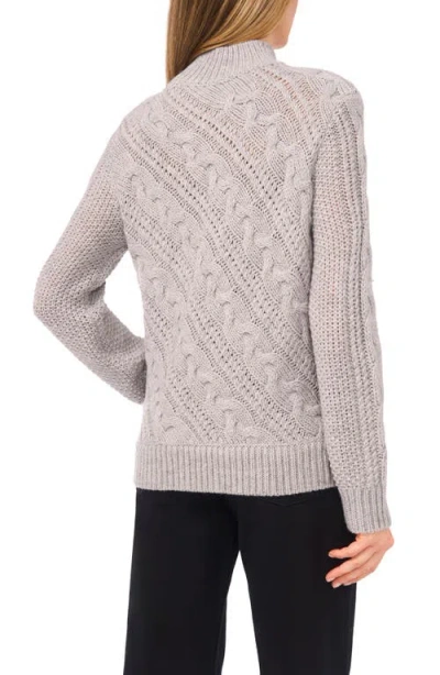 Halogen ® Diagonal Cable Mock Neck Sweater In Gray