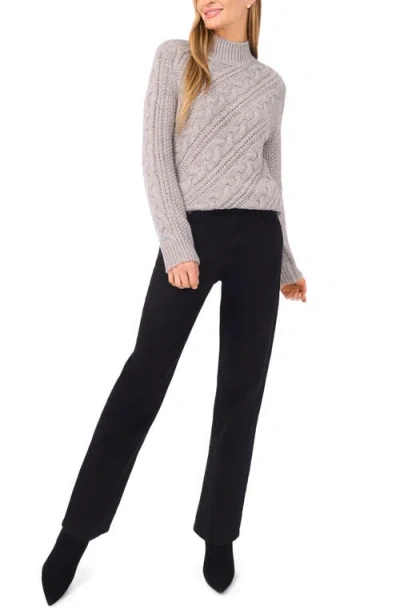 Halogen ® Diagonal Cable Mock Neck Sweater In Gray