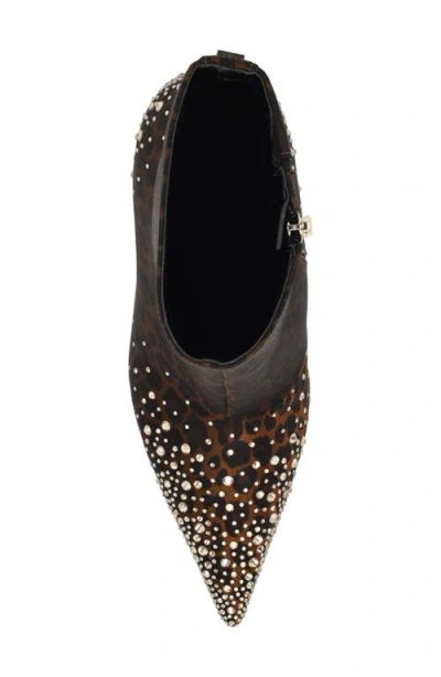 Guess Gomoray Rhinestone Bootie In Brown