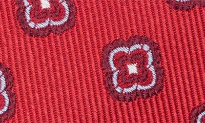 Duchamp Medallion Silk Tie In Red
