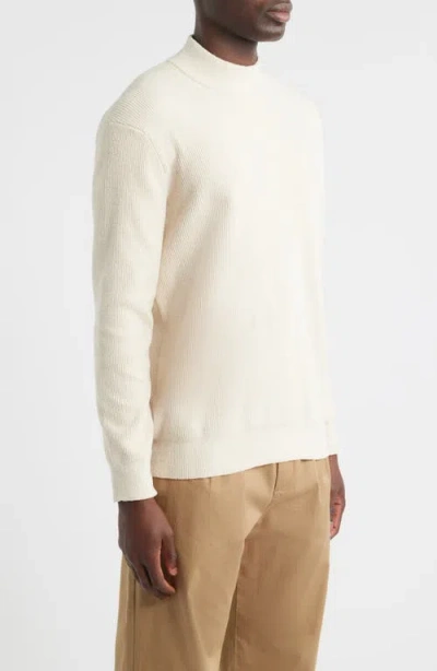 Nn07 Davy 6429 Ribbed Mock Neck Sweater In White