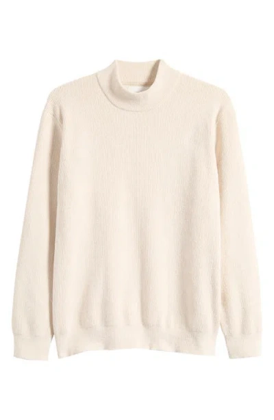 Nn07 Davy 6429 Ribbed Mock Neck Sweater In White