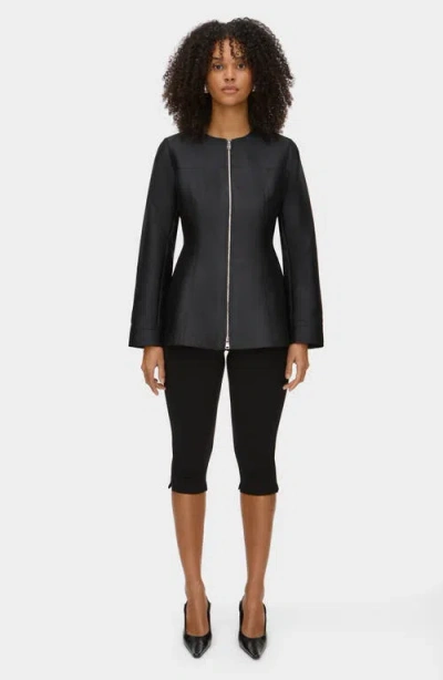 Aligne Dara Collarless Jacket In Black