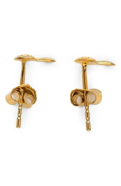 Local Eclectic Solid 9k Gold Mushroom Stud Earrings In Gold