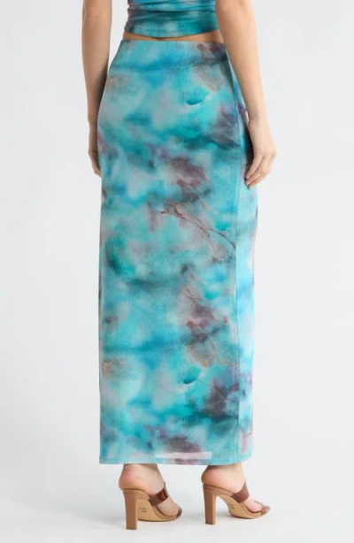 Leith Mesh Maxi Skirt In Blue