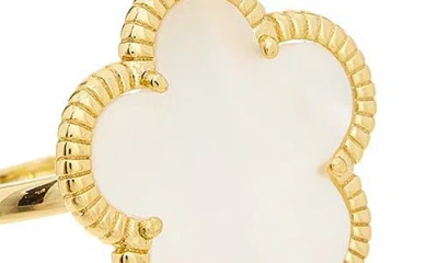 Juvell Mother-of-pearl Floral Ring In Gold
