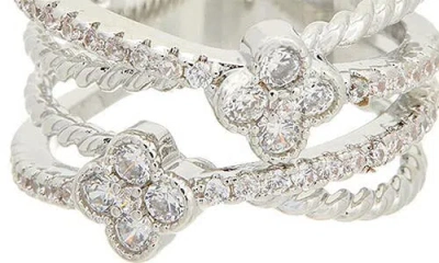 Juvell Cubic Zirconia Multiband Ring In Silver