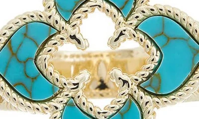 Juvell 18k Plated Turquoise Ring In Blue