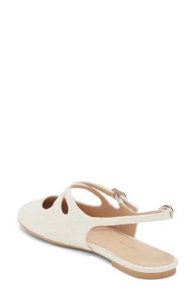 Stuart Weitzman Clover Canvas Slingback Flats In White
