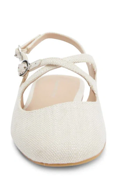 Stuart Weitzman Clover Canvas Slingback Flats In White