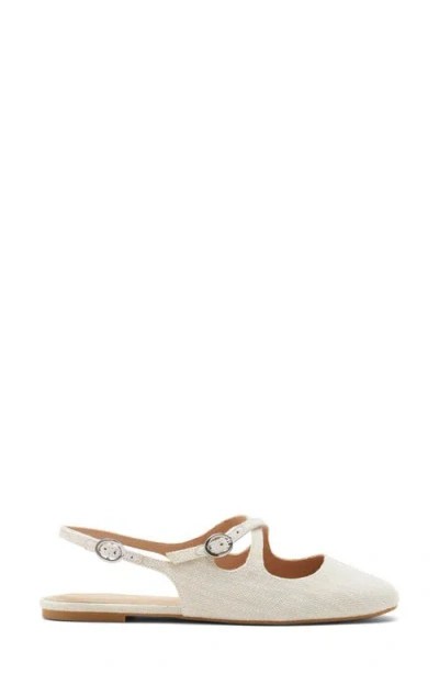 Stuart Weitzman Clover Canvas Slingback Flats In White