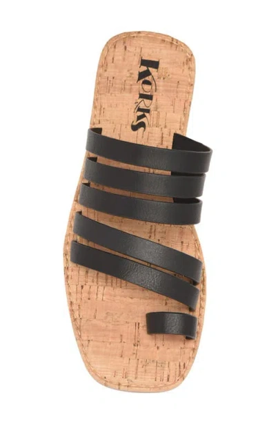 Korks Marisol Toe Loop Slide Sandal In Black