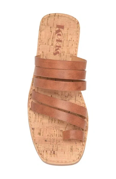 Korks Marisol Toe Loop Slide Sandal In Brown