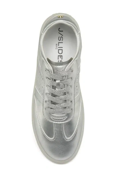 Jslides Hunter Leather Sneaker In Silver