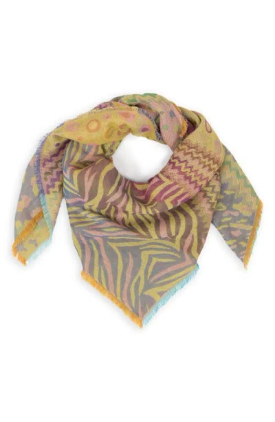 Saachi Mixed Animal Pattern Scarf In Neutral