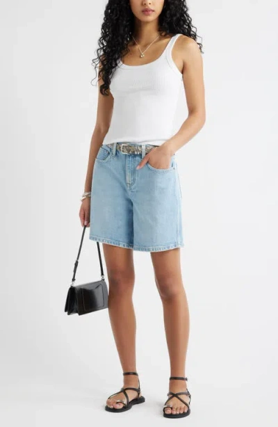 Open Edit Classic Denim Shorts In Blue