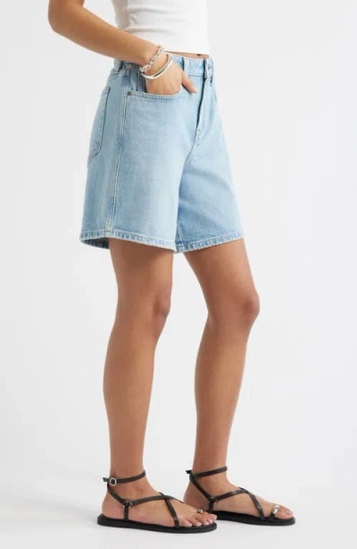 Open Edit Classic Denim Shorts In Blue