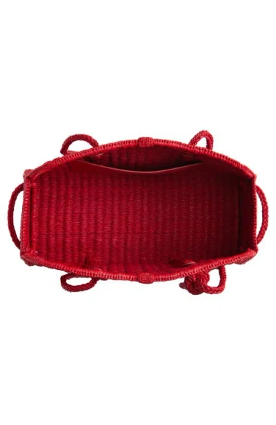 Jacquemus Medium Le Turismo Raffia Shoulder Bag In Burgundy