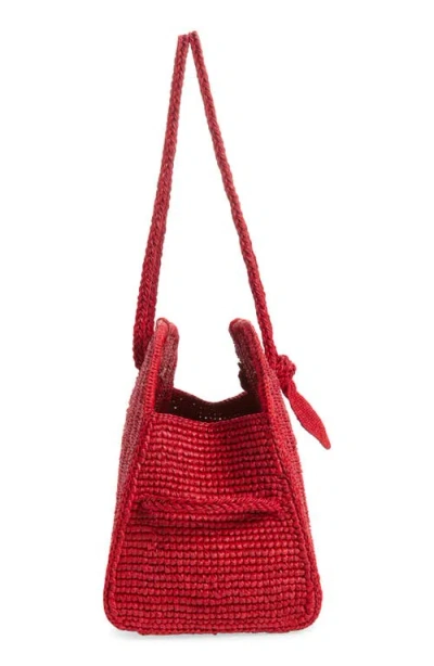 Jacquemus Medium Le Turismo Raffia Shoulder Bag In Burgundy