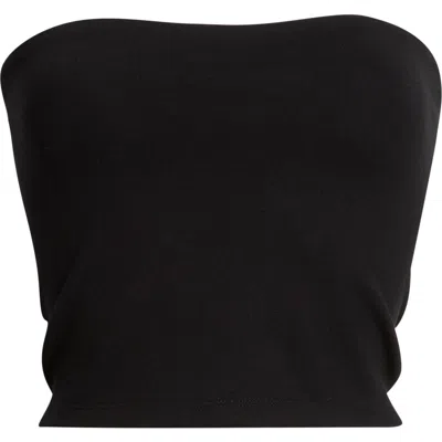 Leset Rio Strapless Cropped Stretch-ponte Top In Black