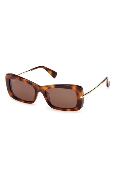 Max Mara 54mm Rectangular Sunglasses In Brown