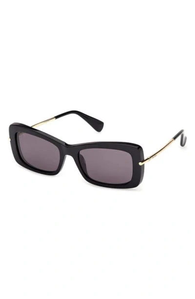 Max Mara 54mm Rectangular Sunglasses In Black