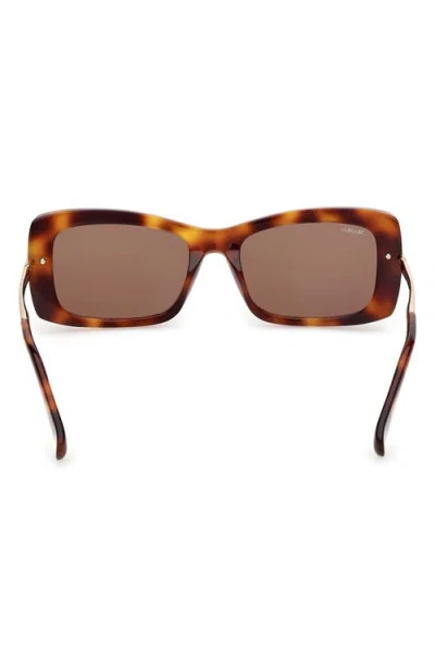Max Mara 54mm Rectangular Sunglasses In Brown