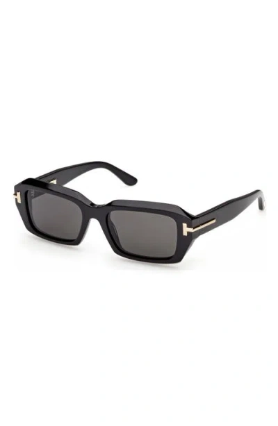 Tom Ford 53mm Rectangular Sunglasses In Black