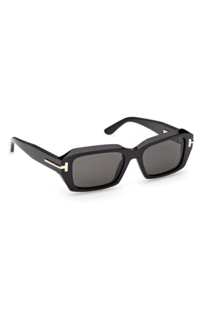 Tom Ford 53mm Rectangular Sunglasses In Black