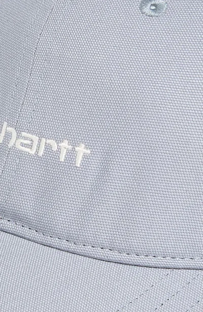 Carhartt Work In Progress Logo Script Baseball Cap In Gray