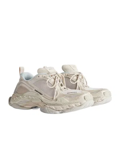 Balenciaga Triple S.2 Gandient Mesh And Nylon Inserts With Used-effect In Neutral