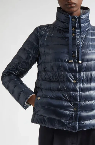 Herno Ultralight Reversible Down Jacket In Blue