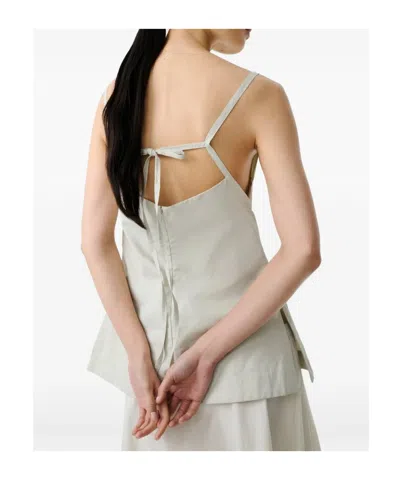 Studio Nicholson Raddle Slender Strap Side Vent Top In Neutral