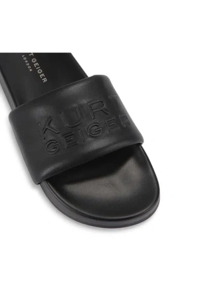 Kurt Geiger Stacked Logo-embossed Slides In Black