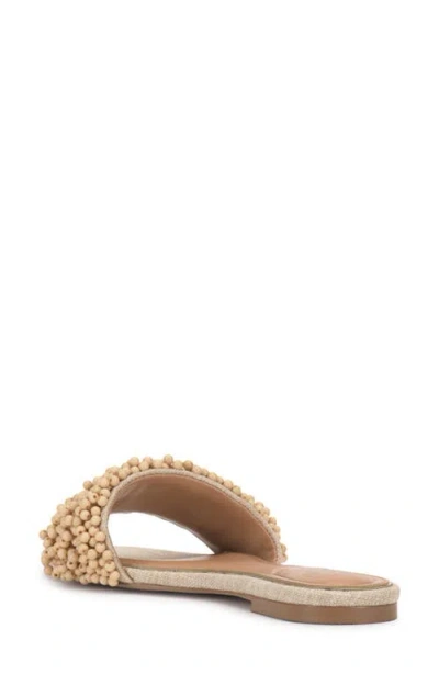 Vince Camuto Balea Beaded Band Flat Sandals In Brown