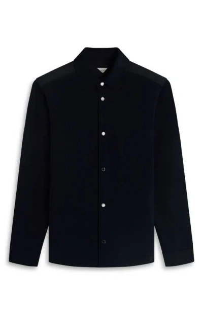 Bugatchi Soft Touch Knit Shirt Jacket In Black