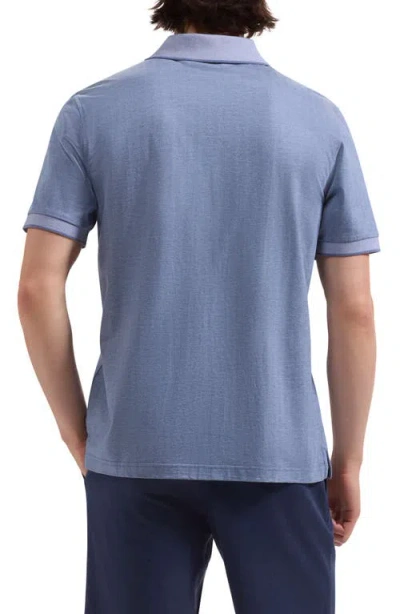 Bugatchi Tipped Johnny Collar Polo In Blue