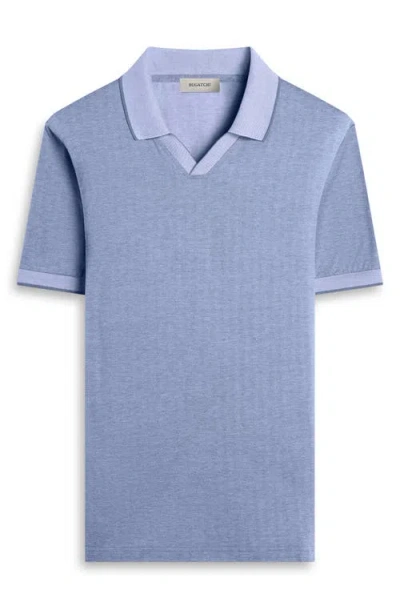 Bugatchi Tipped Johnny Collar Polo In Blue